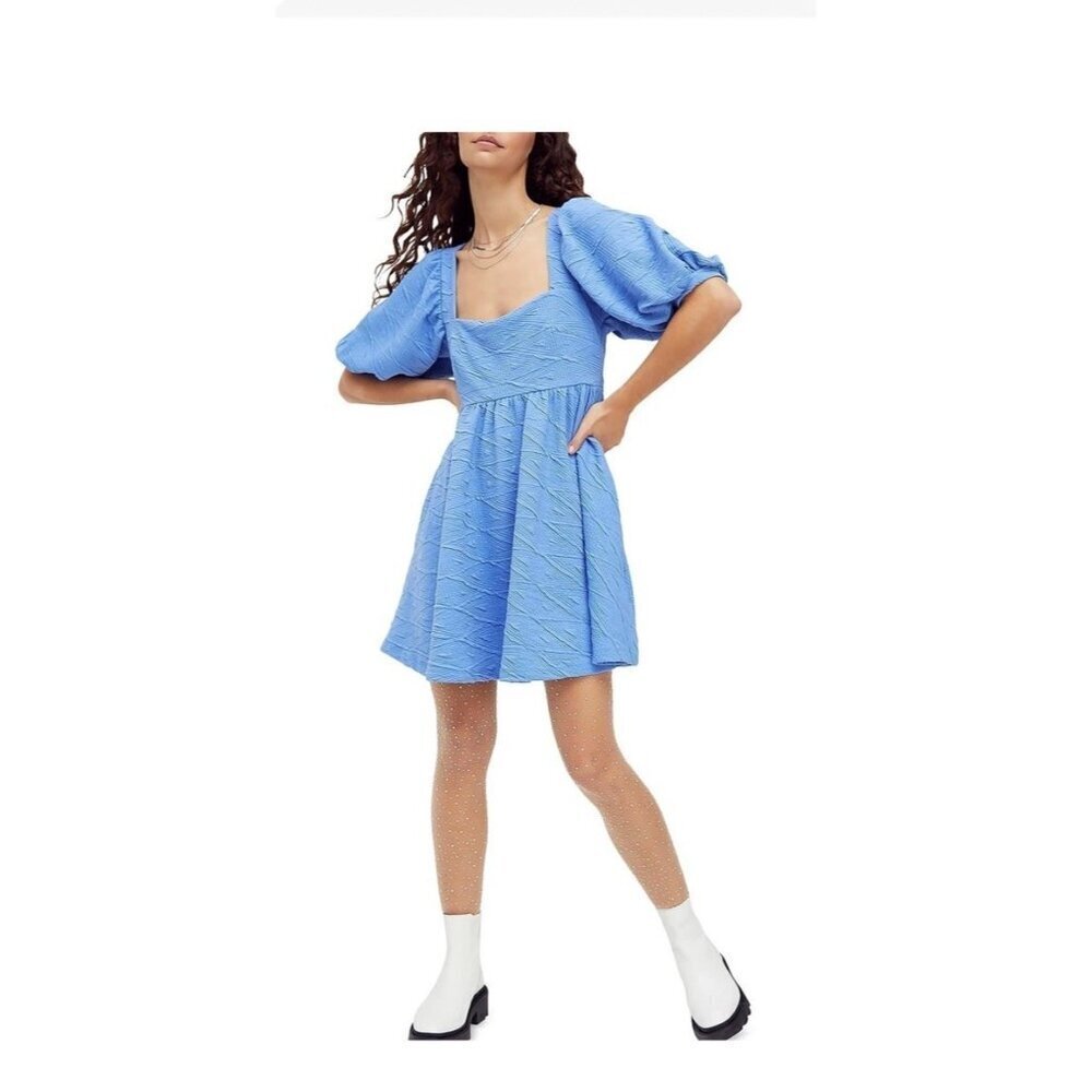 Free People Womens Daytime Short Mini Dress Blue Size Small Nwt
